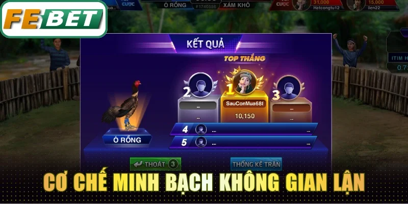 Đá Gà Febet - Đấu Trường Chọi Kê Kịch Tính Xem Không Chán 3 Cơ chế minh bạch đảm bảo không gian lận kết quả
