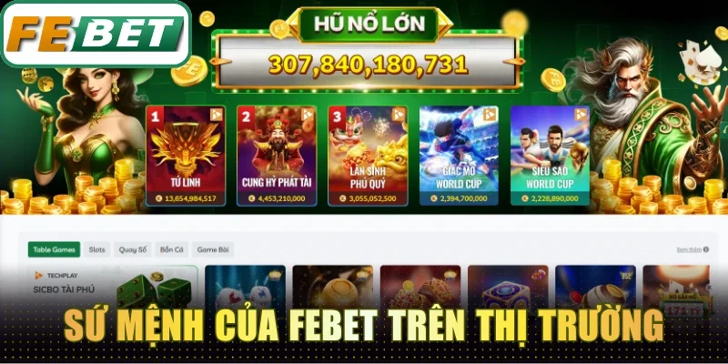 Giới Thiệu Febet - Sân Chơi Uy Tín Đổi Thưởng Xanh Chín 2 Sứ mệnh của Febet trên thị trường game trực tuyến